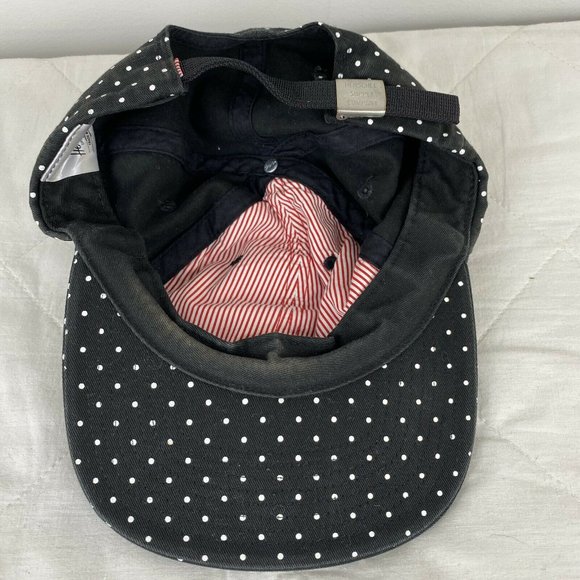 Herschel Womens Black Polka Dot Cotton Cap Hat OS - Picture 2 of 4